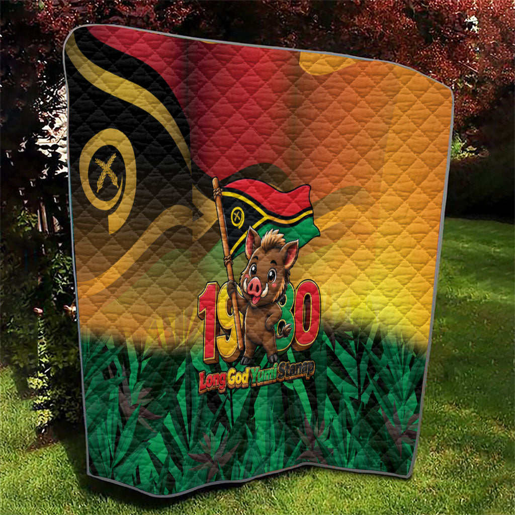 Vanuatu Independence Day Quilt Chibi Boar Proud To Be A Ni-Van LT14 - Polynesian Pride