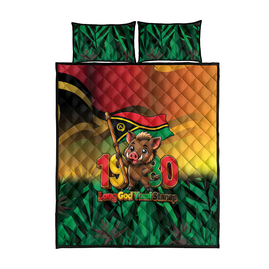 Vanuatu Independence Day Quilt Bed Set Chibi Boar Proud To Be A Ni-Van LT14 - Polynesian Pride