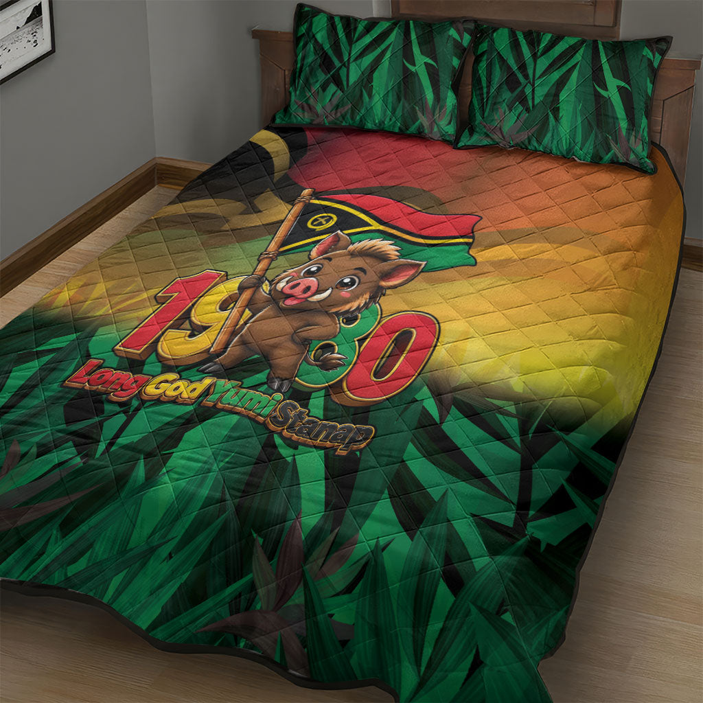 Vanuatu Independence Day Quilt Bed Set Chibi Boar Proud To Be A Ni-Van LT14 - Polynesian Pride