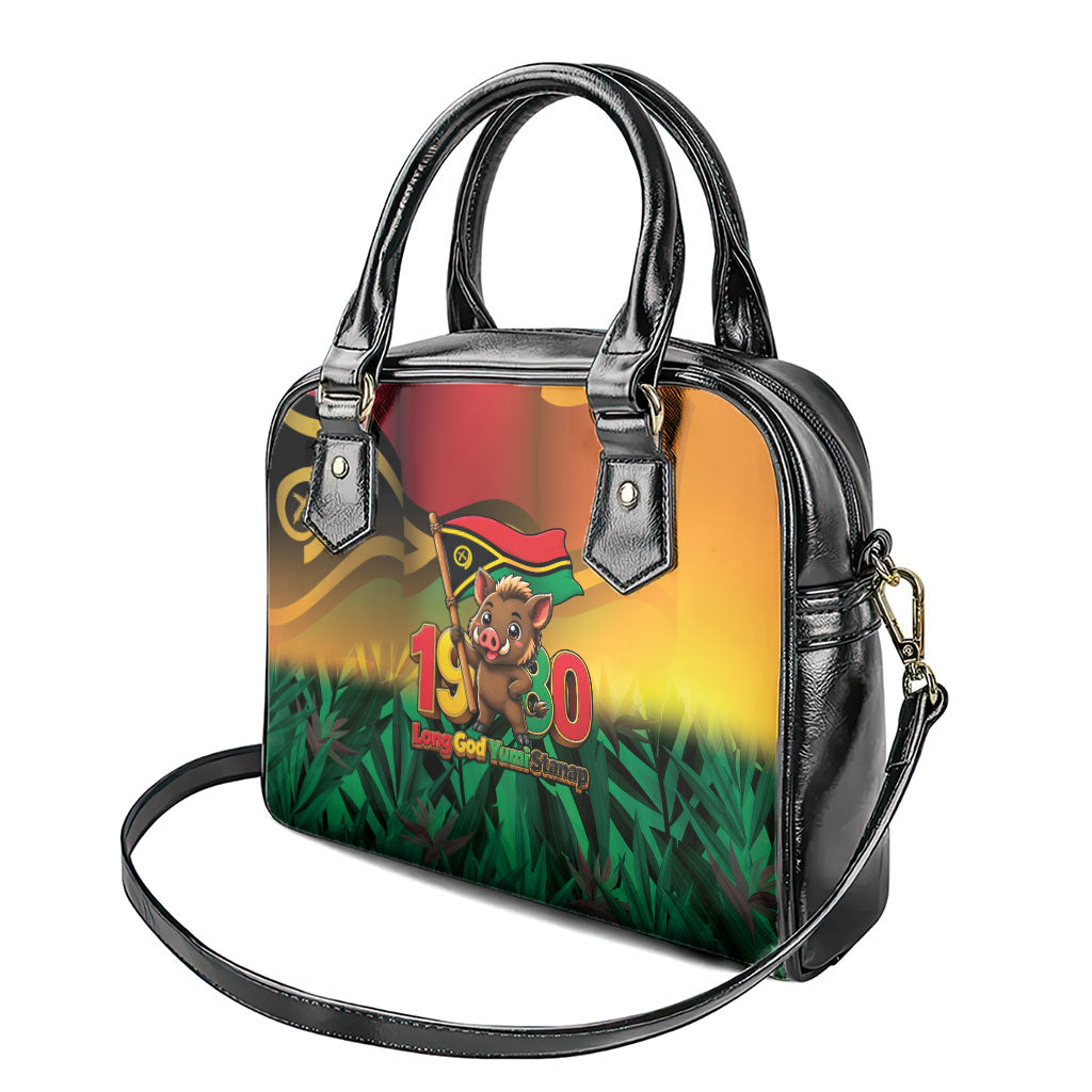 Vanuatu Independence Day Shoulder Handbag Chibi Boar Proud To Be A Ni-Van LT14 - Polynesian Pride