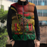 Vanuatu Independence Day Sleeveless Puffer Jacket Chibi Boar Proud To Be A Ni-Van LT14 - Polynesian Pride