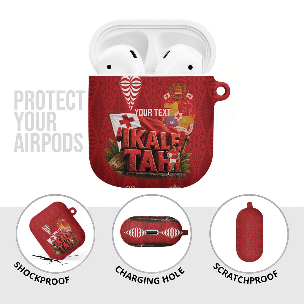 Tonga Rugby Custom AirPods Case 2026 Go Ikale Tahi Ngatu Pattern LT14 - Polynesian Pride