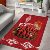 Tonga Rugby Custom Area Rug 2026 Go Ikale Tahi Ngatu Pattern LT14 - Polynesian Pride