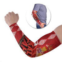 Tonga Rugby Custom Arm Sleeves 2026 Go Ikale Tahi Ngatu Pattern LT14 Set of 2 Red - Polynesian Pride