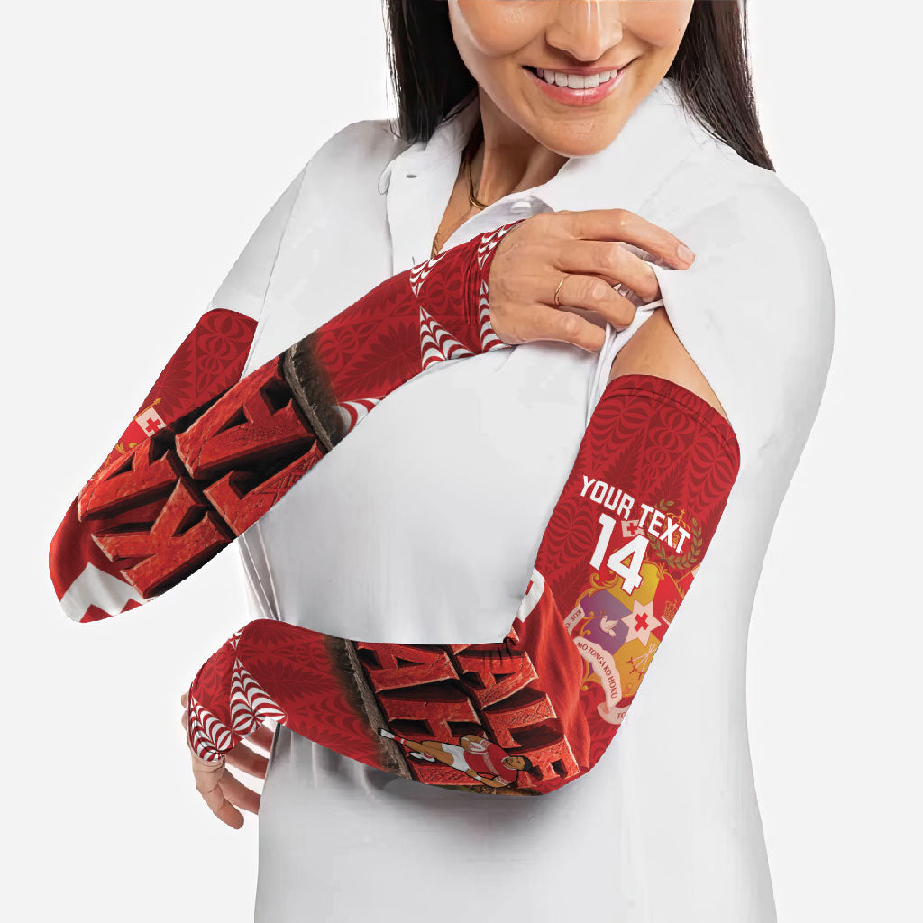 Tonga Rugby Custom Arm Sleeves 2026 Go Ikale Tahi Ngatu Pattern LT14 - Polynesian Pride