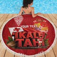 Tonga Rugby Custom Beach Blanket 2026 Go Ikale Tahi Ngatu Pattern LT14 - Polynesian Pride