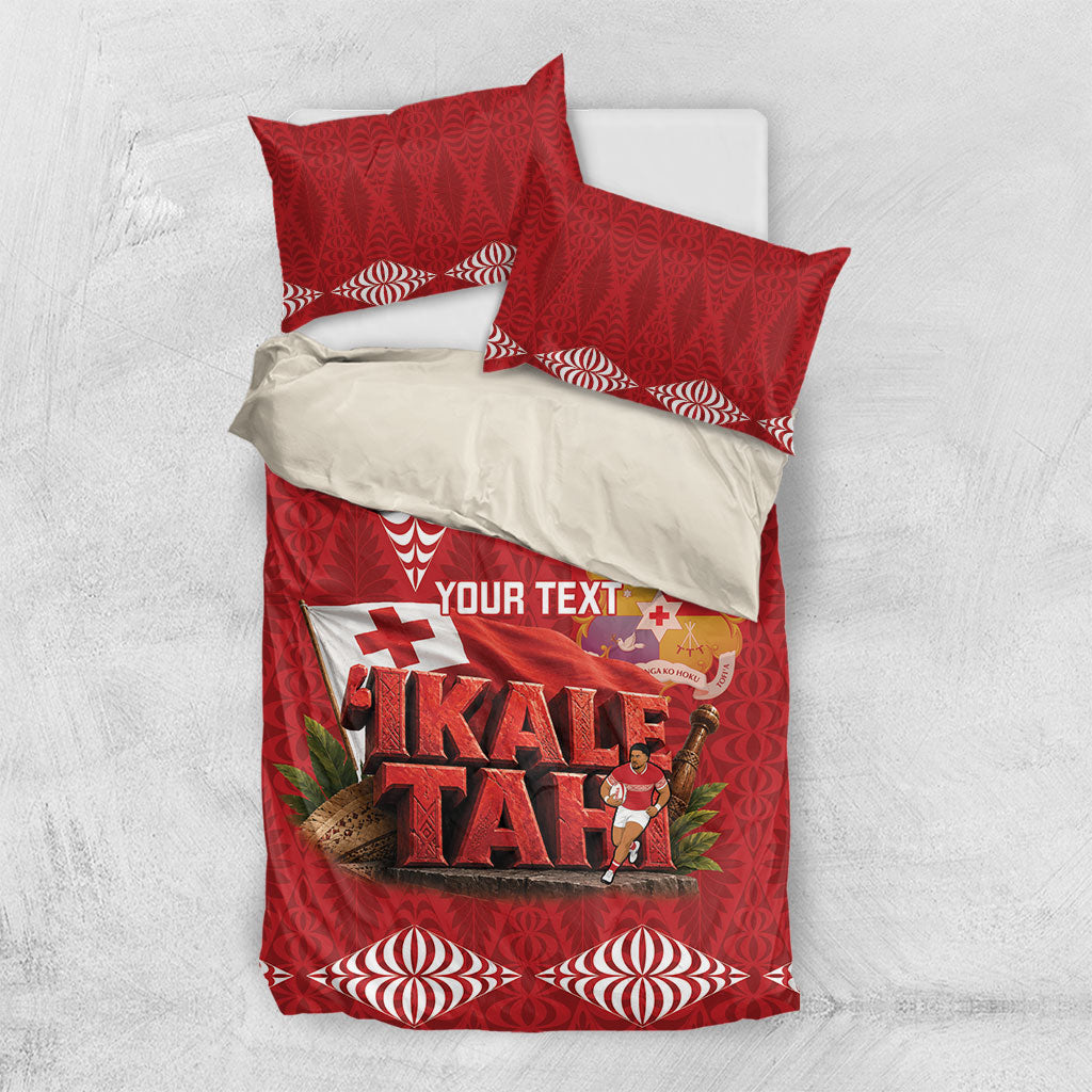 Tonga Rugby Custom Bedding Set 2026 Go Ikale Tahi Ngatu Pattern LT14 US Twin 172cm x 218cm Red - Polynesian Pride