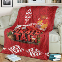 Tonga Rugby Custom Blanket 2026 Go Ikale Tahi Ngatu Pattern LT14 - Polynesian Pride