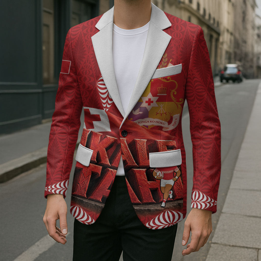 Tonga Rugby Custom Blazer 2026 Go Ikale Tahi Ngatu Pattern LT14 - Polynesian Pride