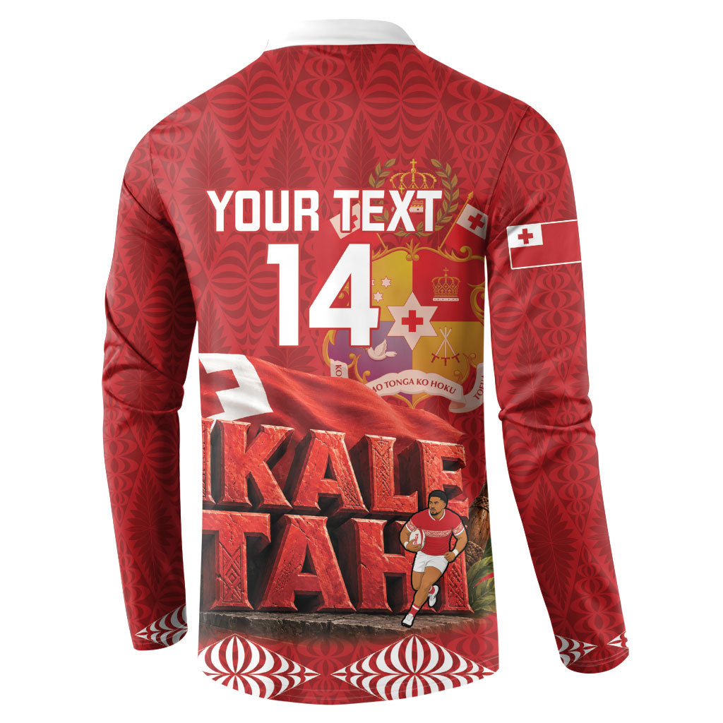 Tonga Rugby Custom Button Sweatshirt 2026 Go Ikale Tahi Ngatu Pattern LT14 - Polynesian Pride