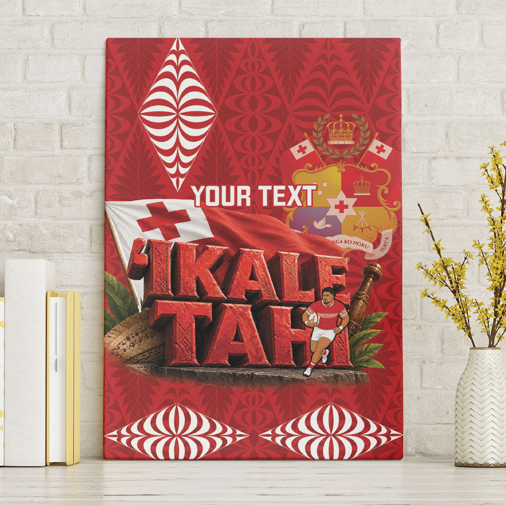 Tonga Rugby Custom Canvas Wall Art 2026 Go Ikale Tahi Ngatu Pattern LT14 Without Frame Red - Polynesian Pride