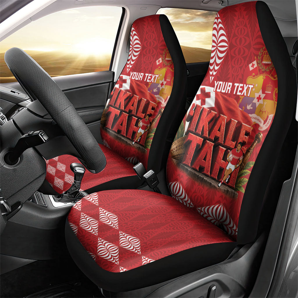 Tonga Rugby Custom Car Seat Cover 2026 Go Ikale Tahi Ngatu Pattern LT14 - Polynesian Pride