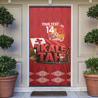 Tonga Rugby Custom Door Cover 2026 Go Ikale Tahi Ngatu Pattern LT14 Red - Polynesian Pride