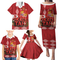 Tonga Rugby Custom Family Matching Puletasi and Hawaiian Shirt 2026 Go Ikale Tahi Ngatu Pattern