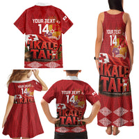 Tonga Rugby Custom Family Matching Tank Maxi Dress and Hawaiian Shirt 2026 Go Ikale Tahi Ngatu Pattern