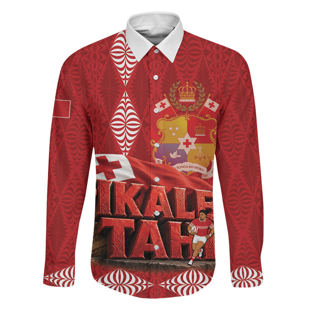 Tonga Rugby Custom Family Matching Tank Maxi Dress and Hawaiian Shirt 2026 Go Ikale Tahi Ngatu Pattern