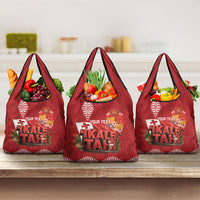 Tonga Rugby Custom Grocery Bag 2026 Go Ikale Tahi Ngatu Pattern LT14 3-pack One Size Red - Polynesian Pride