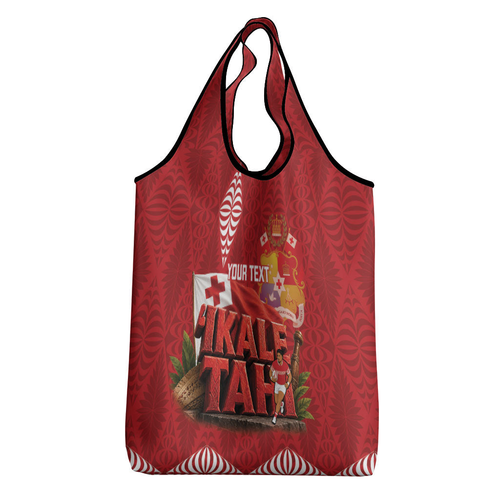 Tonga Rugby Custom Grocery Bag 2026 Go Ikale Tahi Ngatu Pattern LT14 - Polynesian Pride
