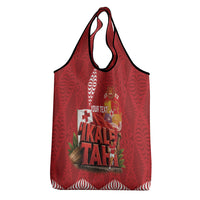 Tonga Rugby Custom Grocery Bag 2026 Go Ikale Tahi Ngatu Pattern LT14 - Polynesian Pride