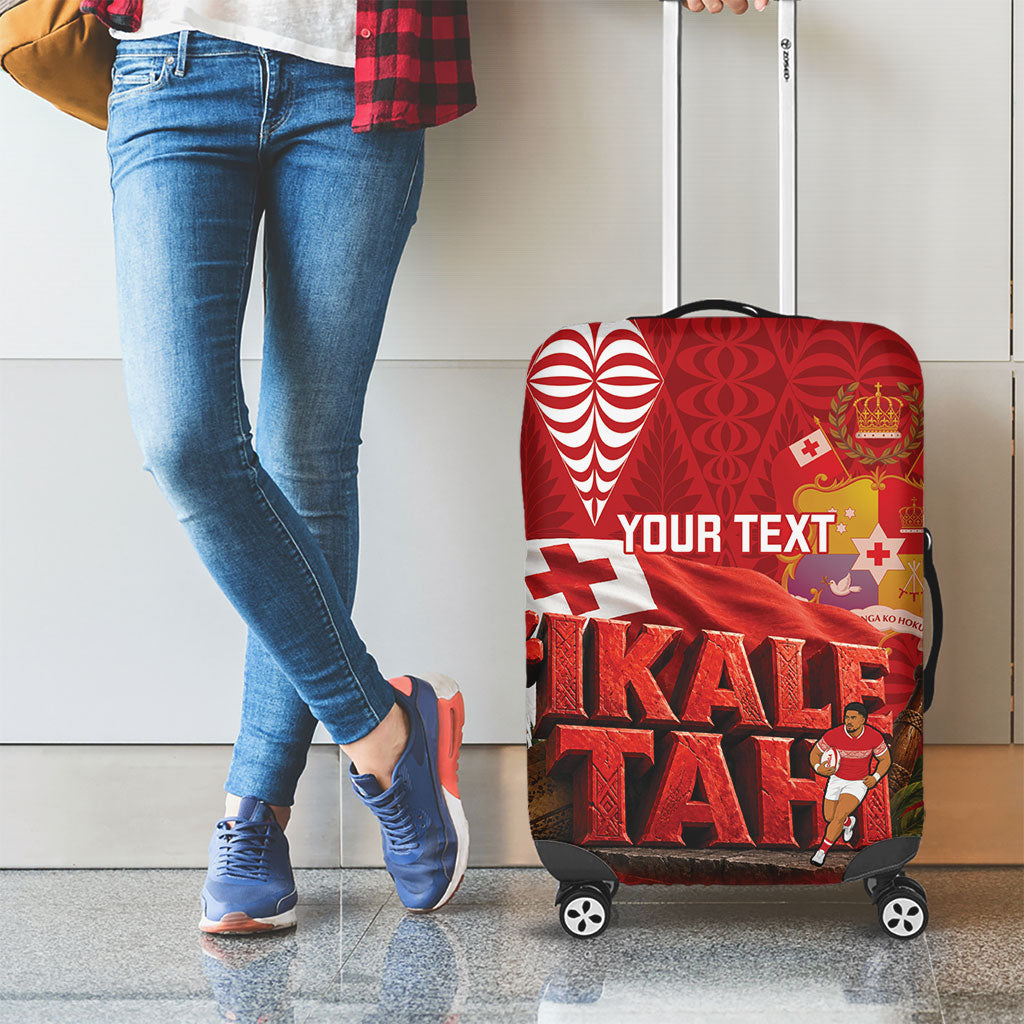 Tonga Rugby Custom Luggage Cover 2026 Go Ikale Tahi Ngatu Pattern LT14 - Polynesian Pride