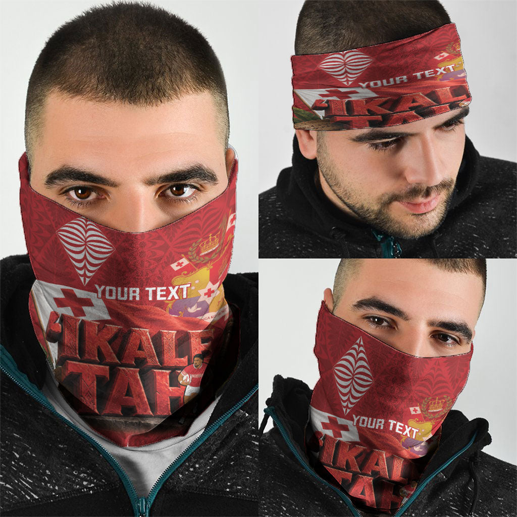Tonga Rugby Custom Neck Gaiter 2026 Go Ikale Tahi Ngatu Pattern LT14 - Polynesian Pride