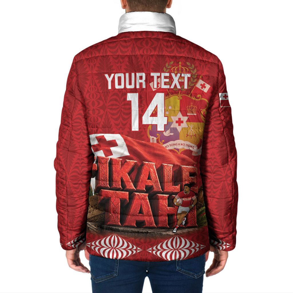 Tonga Rugby Custom Padded Jacket 2026 Go Ikale Tahi Ngatu Pattern LT14 - Polynesian Pride