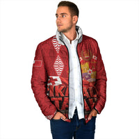Tonga Rugby Custom Padded Jacket 2026 Go Ikale Tahi Ngatu Pattern LT14 - Polynesian Pride