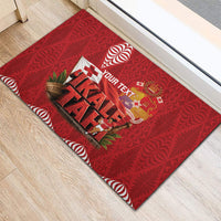 Tonga Rugby Custom Rubber Doormat 2026 Go Ikale Tahi Ngatu Pattern LT14 - Polynesian Pride