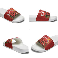 Tonga Rugby Custom Slide Sandals 2026 Go Ikale Tahi Ngatu Pattern LT14 - Polynesian Pride