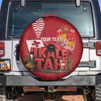 Tonga Rugby Custom Spare Tire Cover 2026 Go Ikale Tahi Ngatu Pattern LT14 Red - Polynesian Pride
