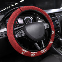 Tonga Rugby Steering Wheel Cover 2026 Go Ikale Tahi Ngatu Pattern LT14 Universal Fit Red - Polynesian Pride