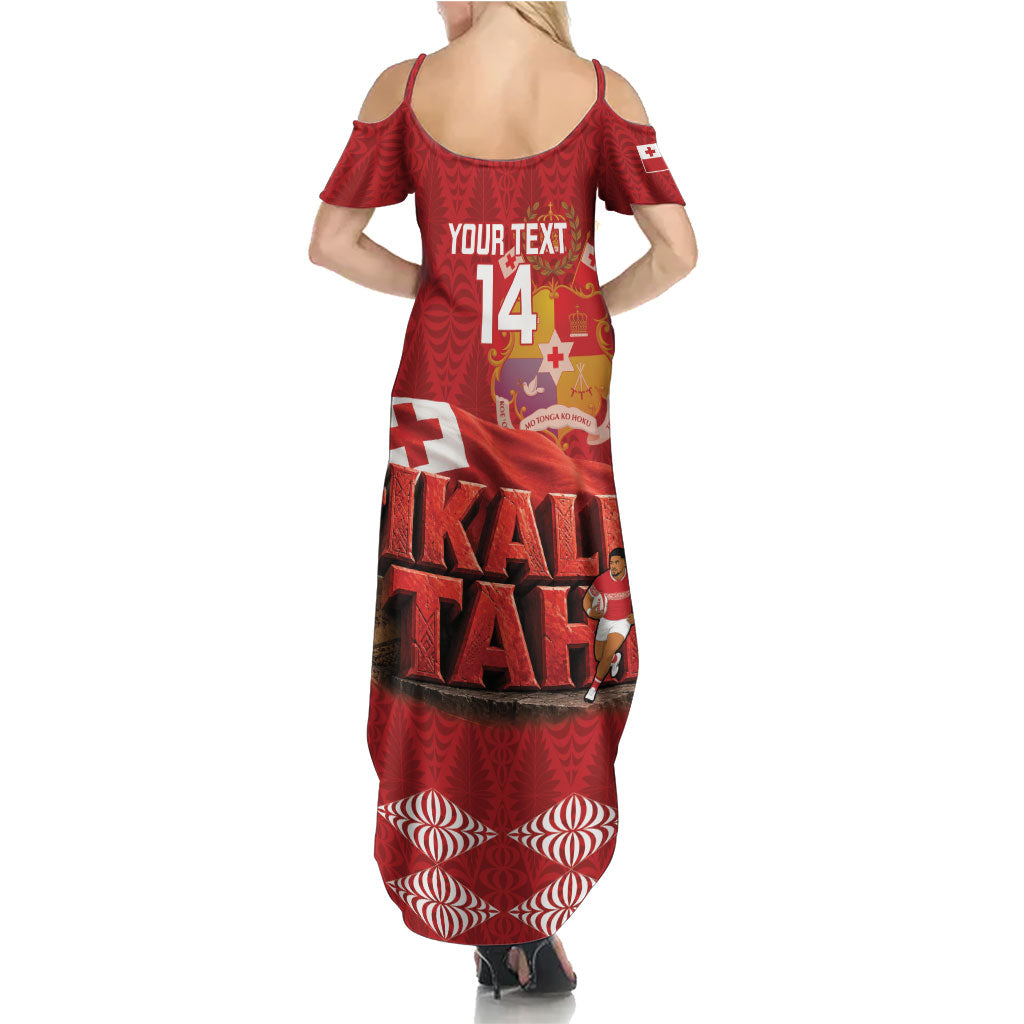Tonga Rugby Custom Summer Maxi Dress 2026 Go Ikale Tahi Ngatu Pattern LT14 - Polynesian Pride