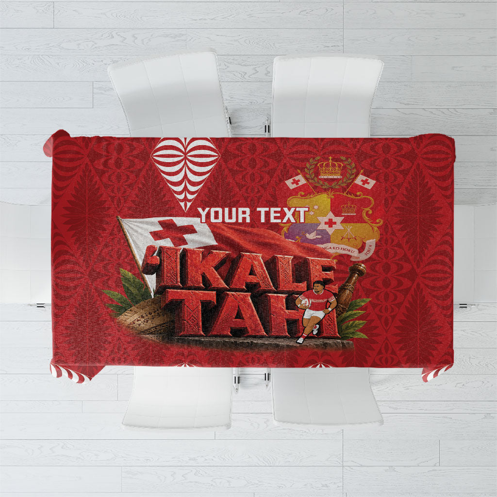 Tonga Rugby Custom Tablecloth 2026 Go Ikale Tahi Ngatu Pattern LT14 Red - Polynesian Pride