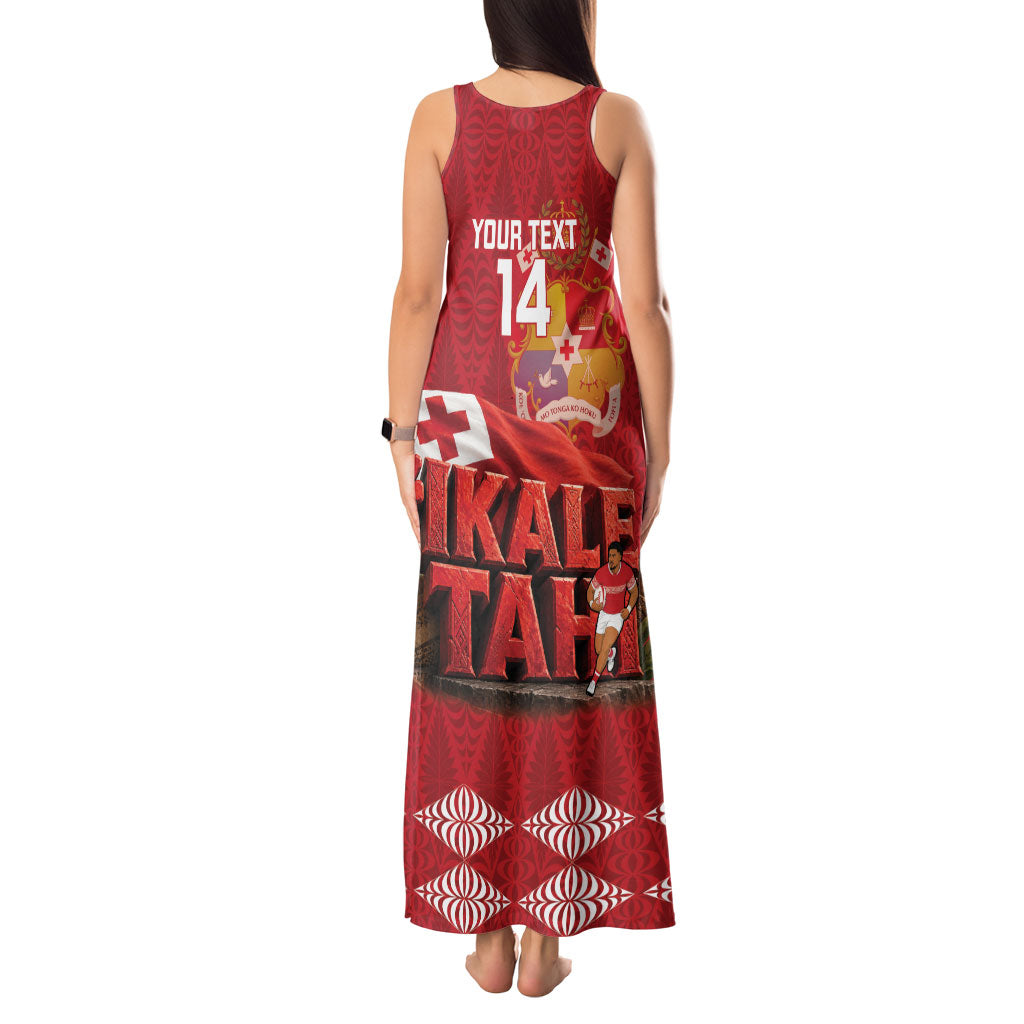 Tonga Rugby Custom Tank Maxi Dress 2026 Go Ikale Tahi Ngatu Pattern LT14 - Polynesian Pride