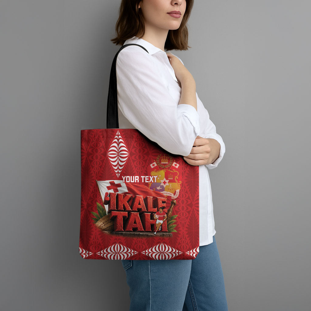 Tonga Rugby Custom Tote Bag 2026 Go Ikale Tahi Ngatu Pattern LT14 - Polynesian Pride