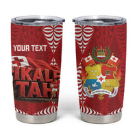 Tonga Rugby Custom Tumbler Cup 2026 Go Ikale Tahi Ngatu Pattern LT14 Red - Polynesian Pride