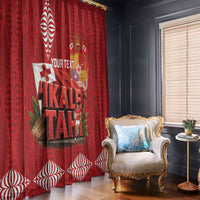 Tonga Rugby Custom Window Curtain 2026 Go Ikale Tahi Ngatu Pattern LT14 - Polynesian Pride