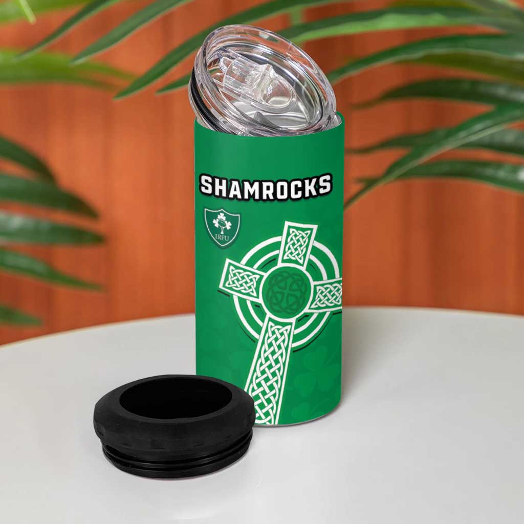 New Zealand and Ireland Rugby 4 in 1 Can Cooler Tumbler All Black Maori Mix Shamrocks LT14 - Polynesian Pride