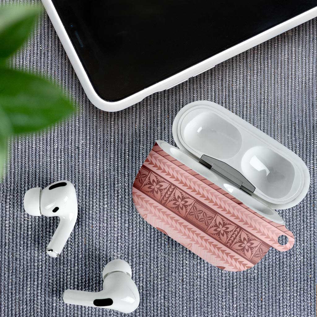 Pastel Pink Samoa Siapo Teuila Flowers AirPods Case - Polynesian Pride