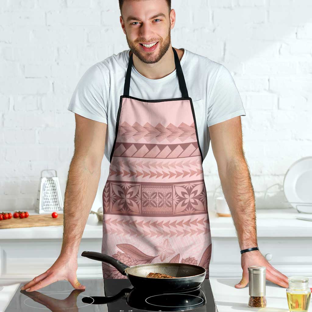 Pastel Pink Samoa Siapo Teuila Flowers Apron - Polynesian Pride