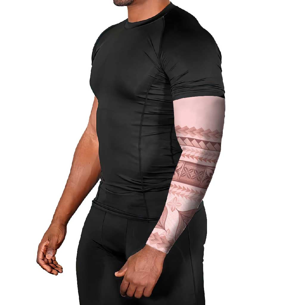 Pastel Pink Samoa Siapo Teuila Flowers Arm Sleeves - Polynesian Pride
