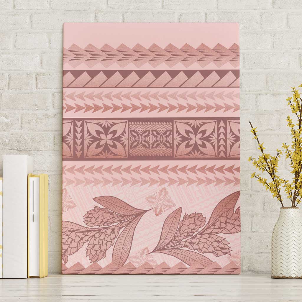 Pastel Pink Samoa Siapo Teuila Flowers Canvas Wall Art - Polynesian Pride