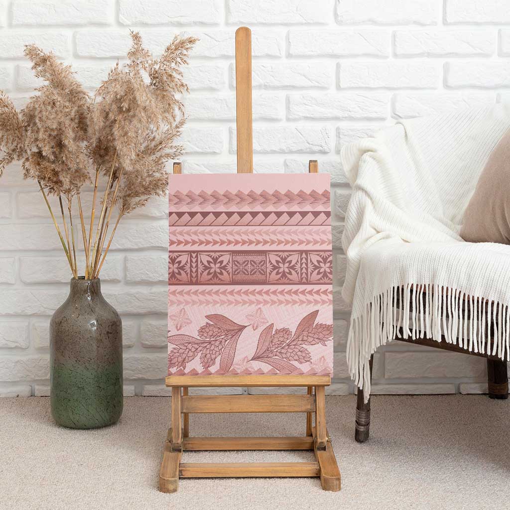 Pastel Pink Samoa Siapo Teuila Flowers Canvas Wall Art - Polynesian Pride