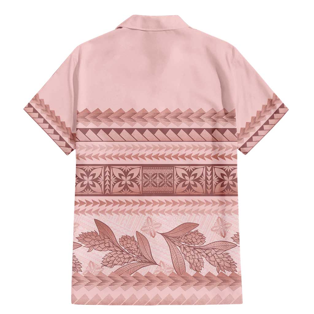 Pastel Pink Samoa Siapo Teuila Flowers Family Matching Mermaid Dress and Hawaiian Shirt LT14 - Polynesian Pride