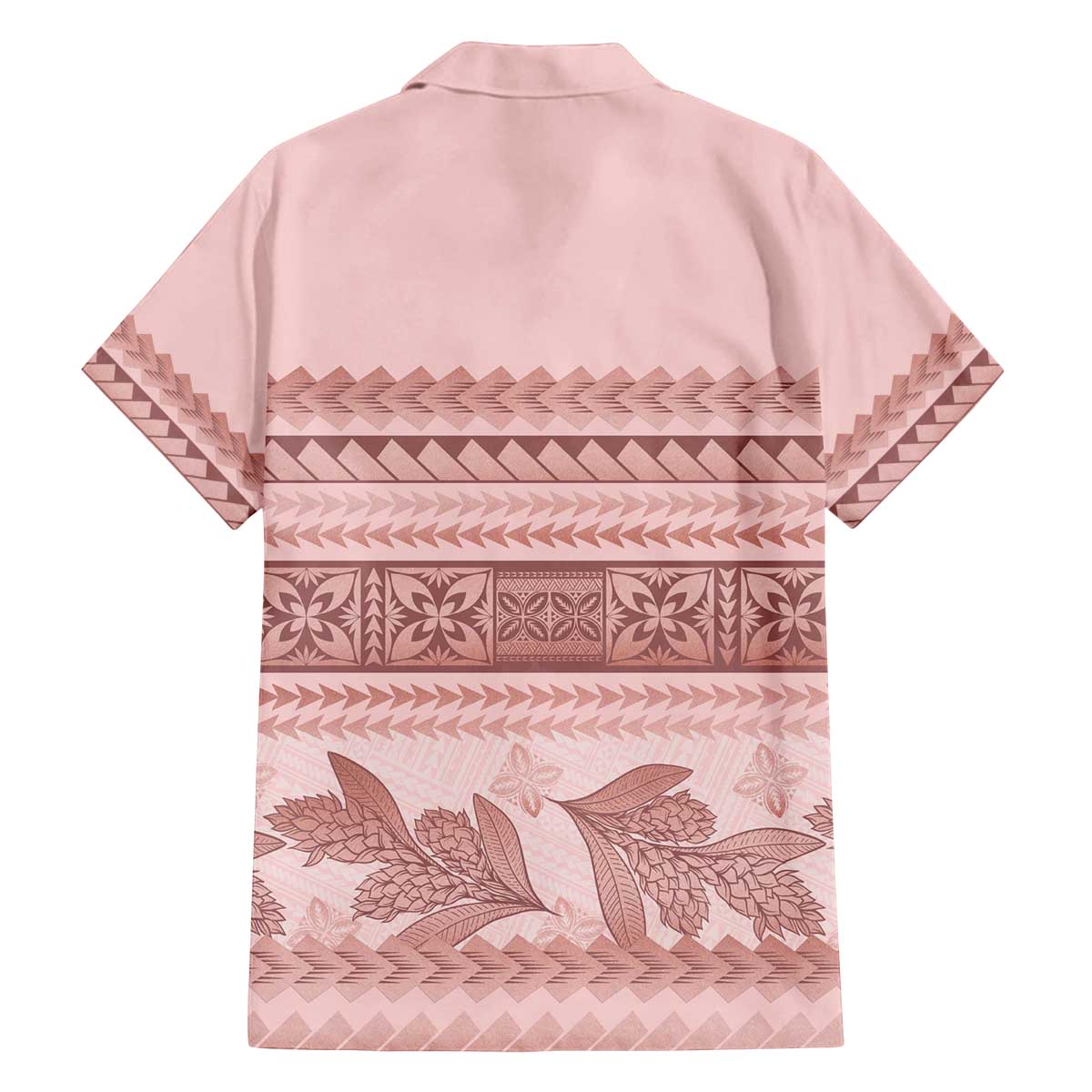 Pastel Pink Samoa Siapo Teuila Flowers Family Matching Off The Shoulder Long Sleeve Dress and Hawaiian Shirt LT14 - Polynesian Pride