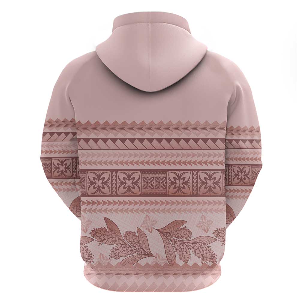 Pastel Pink Samoa Siapo Teuila Flowers Hoodie - Polynesian Pride