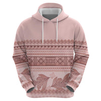 Pastel Pink Samoa Siapo Teuila Flowers Hoodie - Polynesian Pride