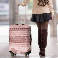 Pastel Pink Samoa Siapo Teuila Flowers Luggage Cover - Polynesian Pride