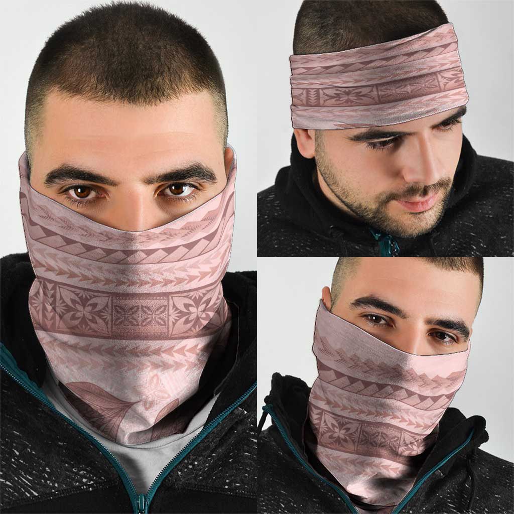Pastel Pink Samoa Siapo Teuila Flowers Neck Gaiter - Polynesian Pride