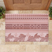 Pastel Pink Samoa Siapo Teuila Flowers Rubber Doormat - Polynesian Pride